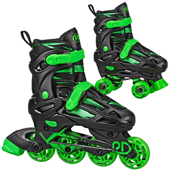 Roller Derby Green Wire Kids' Inline-Quad Combo Skates-Black/Green (12-2)