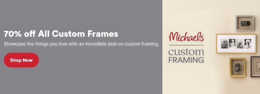 70% Off All Custom Frames.