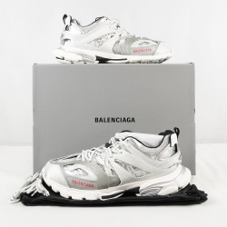 Balenciaga Track Sneakers In Silver & White - Men's Size US 10 (542023W2TM18191)